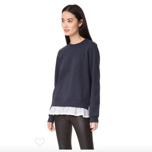 New Clu Navy Ruffle Hem Sweatshirt/Hoodie